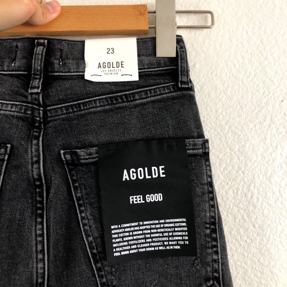 NWT AGOLDE Ruby High Rise Crop Let Down Jeans - Picture 5 of 6